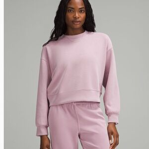 Lululemon softstreme perfectly oversized cropped crew rose blush NWOT!